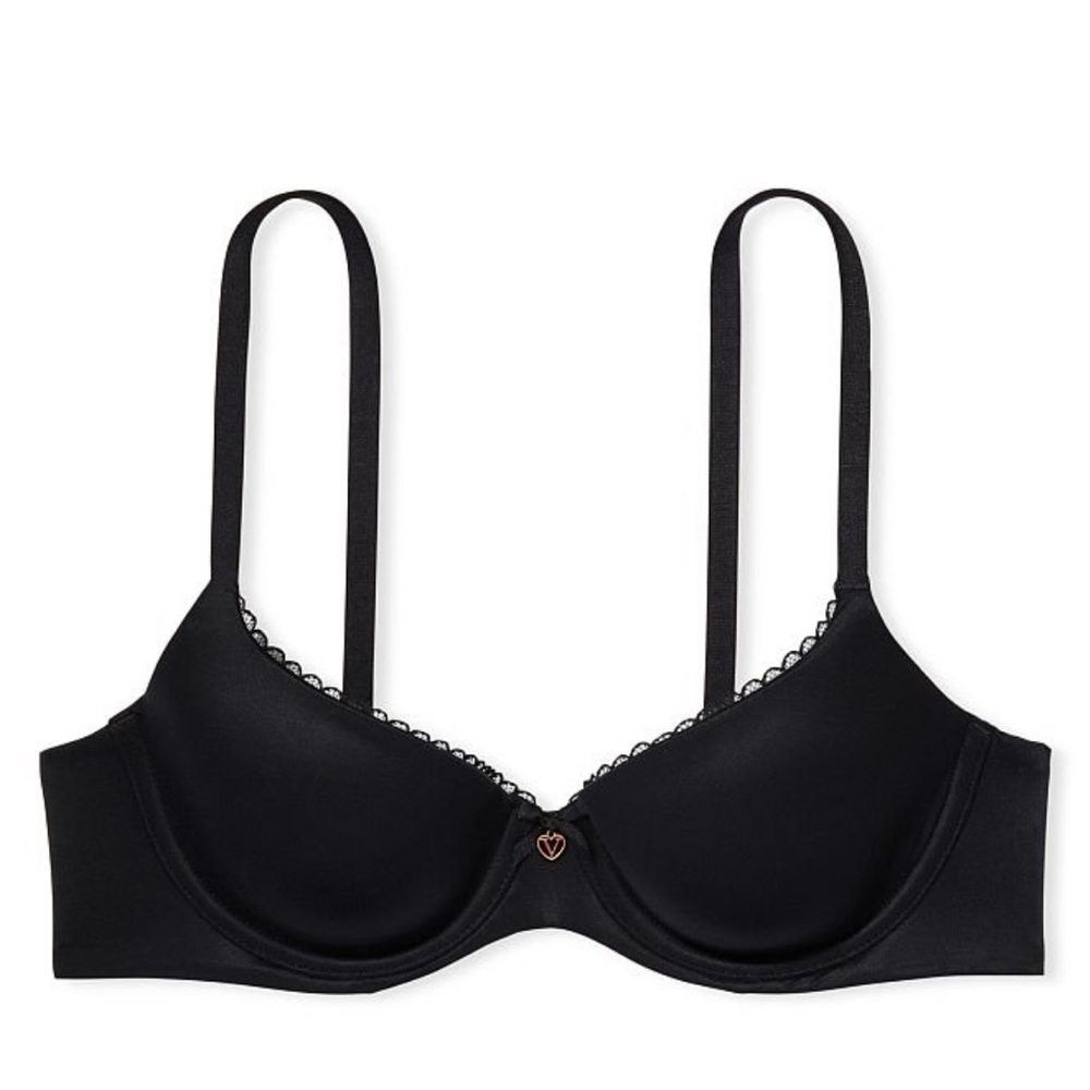 NWT Victoria Secret Body any Victoria Black Smooth Lined a Demi Bra Size 34DD